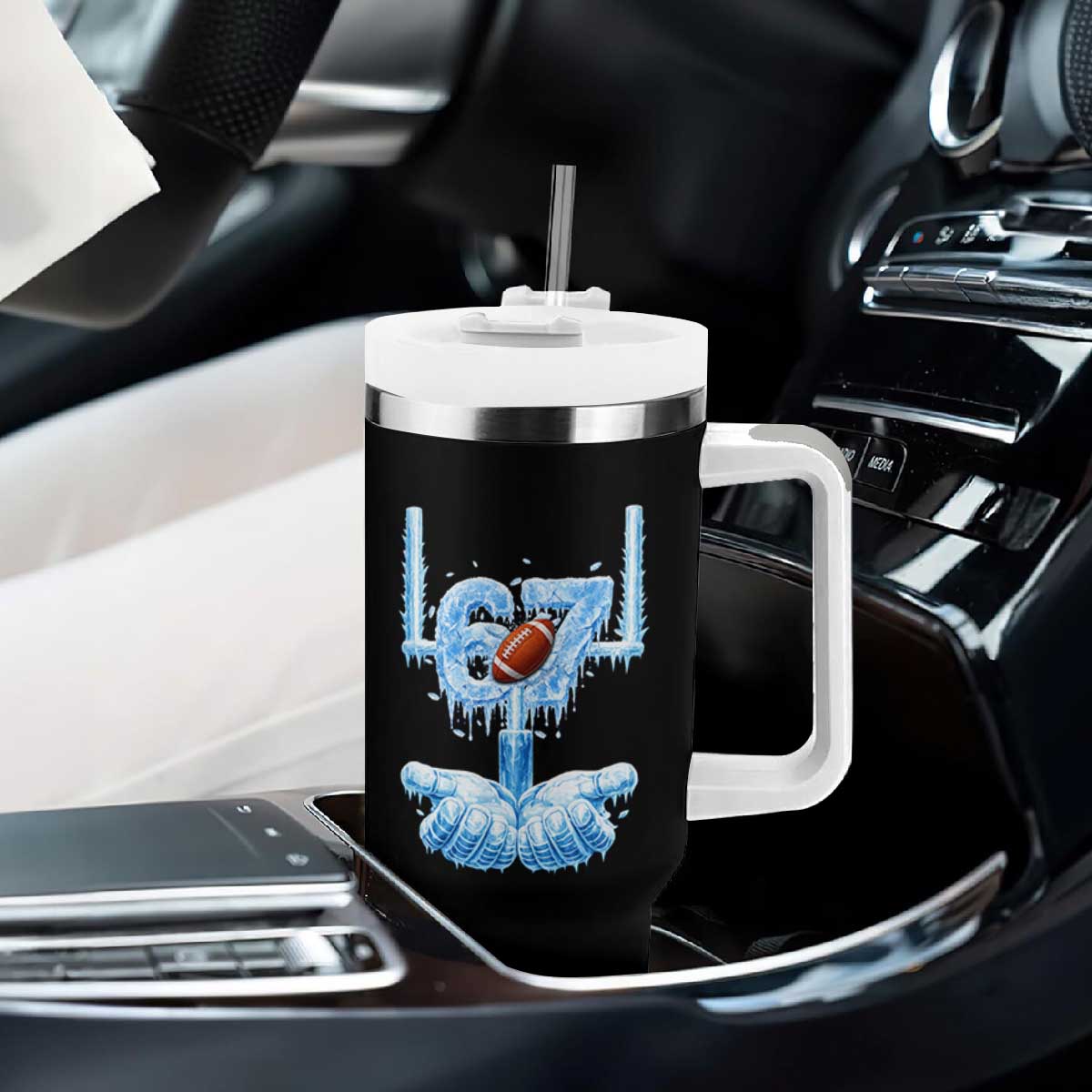 Cool Ice Effect 67 Meme Tumbler With Handle Funny American Football TS12 Print Your Wear