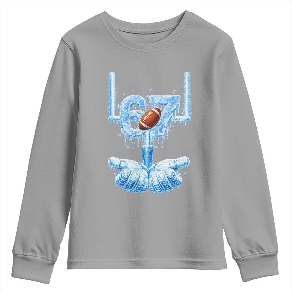 Cool Ice Effect 67 Meme Youth Sweatshirt Funny American Football TS12 Sport Gray Print Your Wear