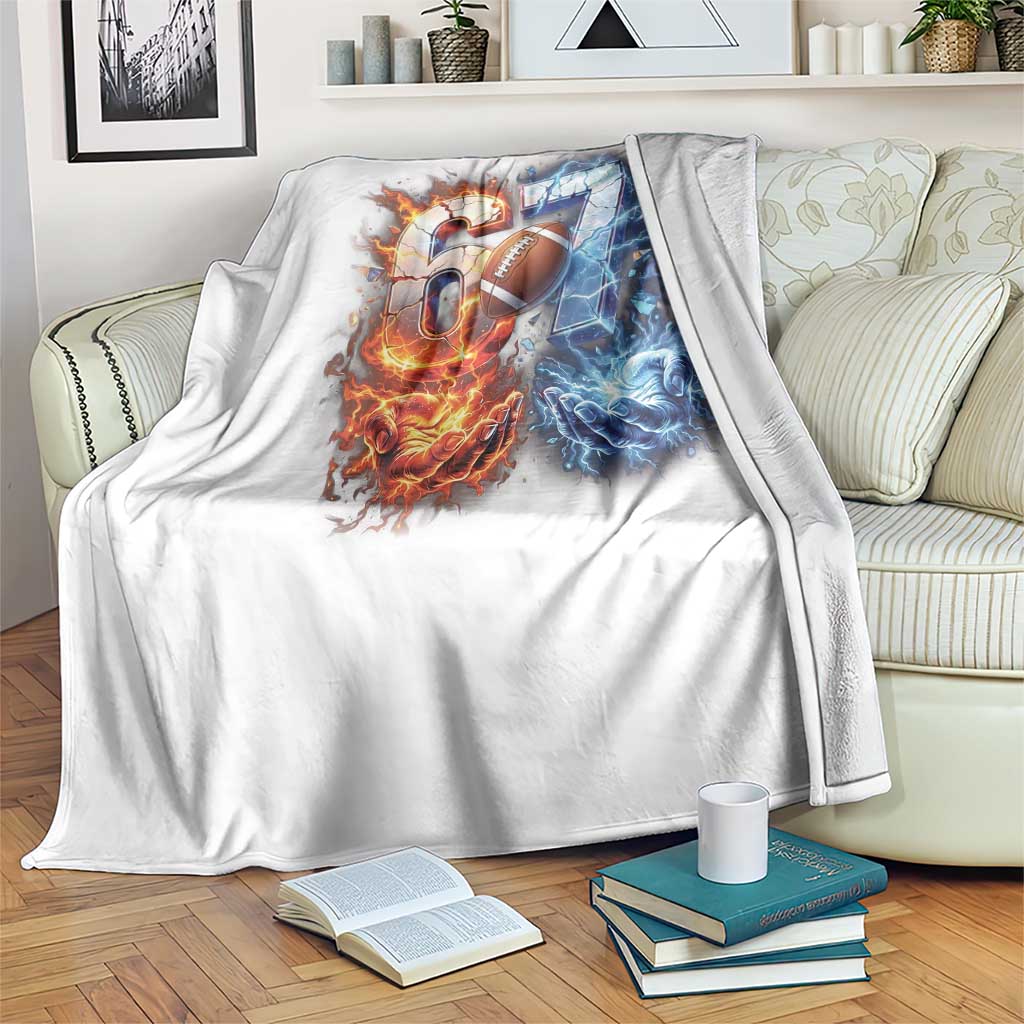 American Football Six Seven Meme Throw Blanket Funny Gen Alpha Slang Gift TS12 Print Your Wear