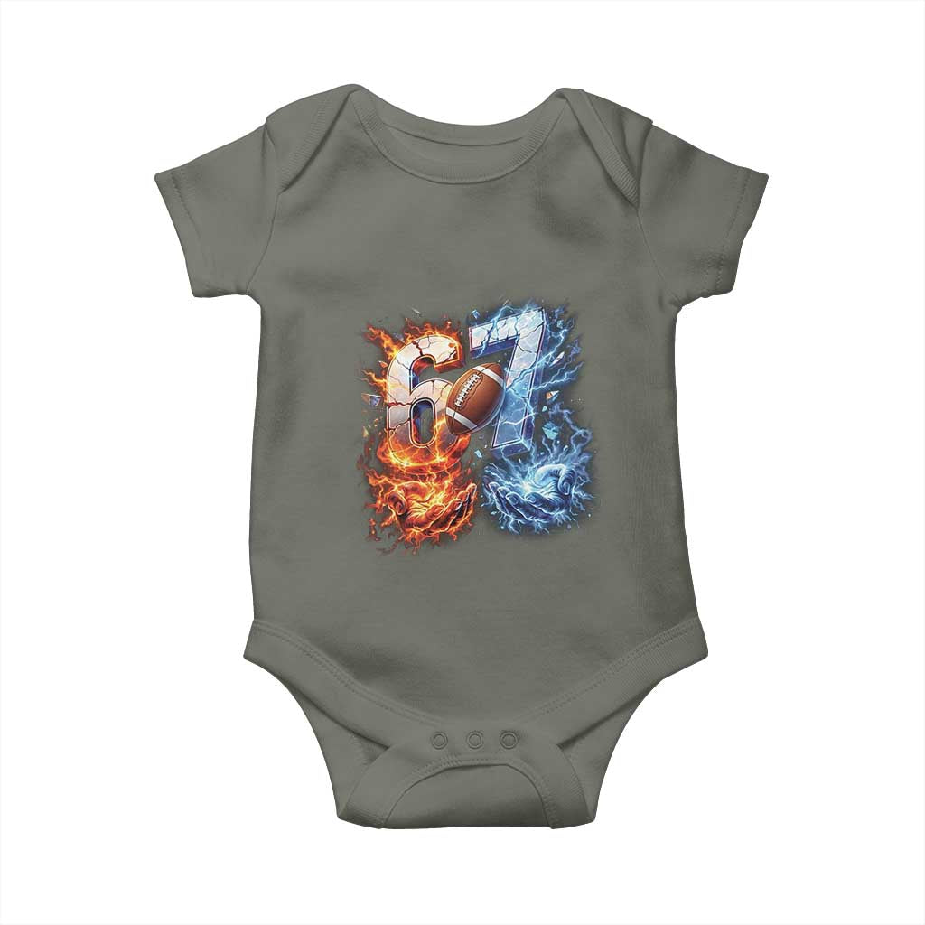 American Football Six Seven Meme Baby Onesie Funny Gen Alpha Slang Gift TS12 Military Green Print Your Wear
