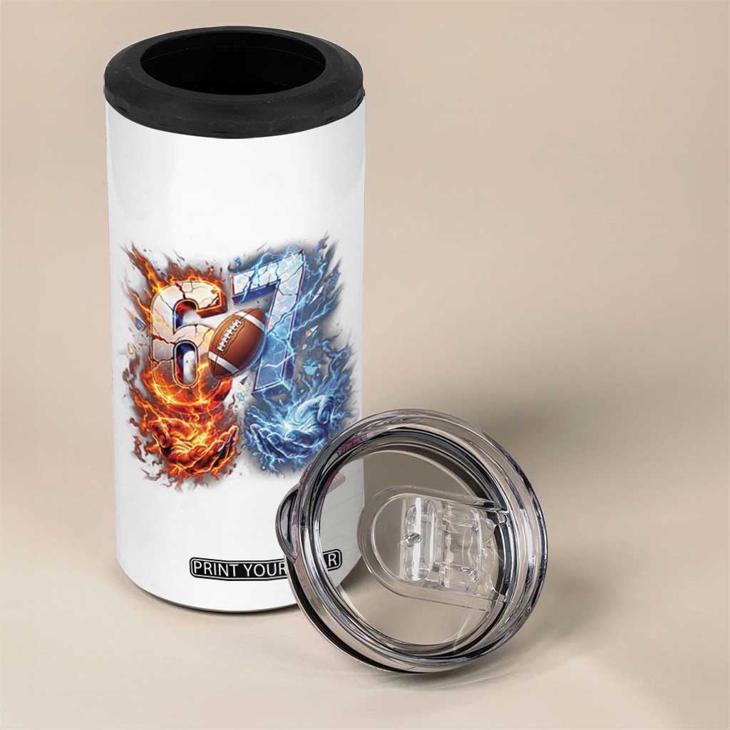 American Football Six Seven Meme 4 in 1 Can Cooler Tumbler Funny Gen Alpha Slang Gift TS12 Print Your Wear