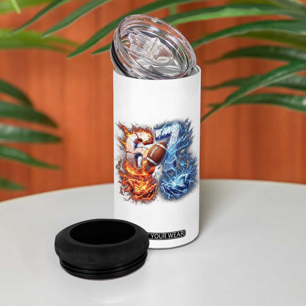 American Football Six Seven Meme 4 in 1 Can Cooler Tumbler Funny Gen Alpha Slang Gift TS12 Print Your Wear