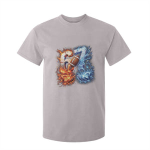 American Football Six Seven Meme T Shirt For Kid Funny Gen Alpha Slang Gift TS12 Ice Gray Print Your Wear