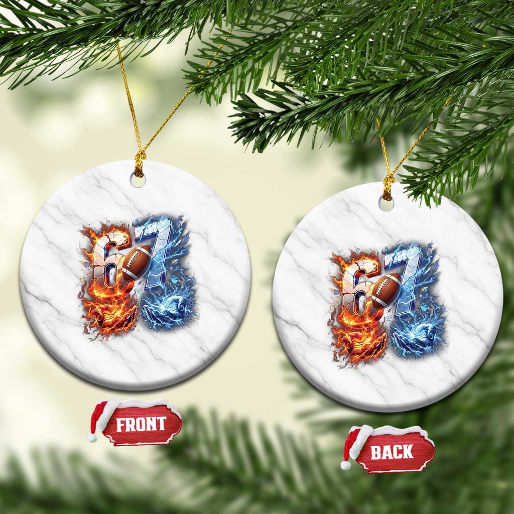 American Football Six Seven Meme Ceramic Ornament Funny Gen Alpha Slang Gift TS12 1pc White Marble Print Your Wear