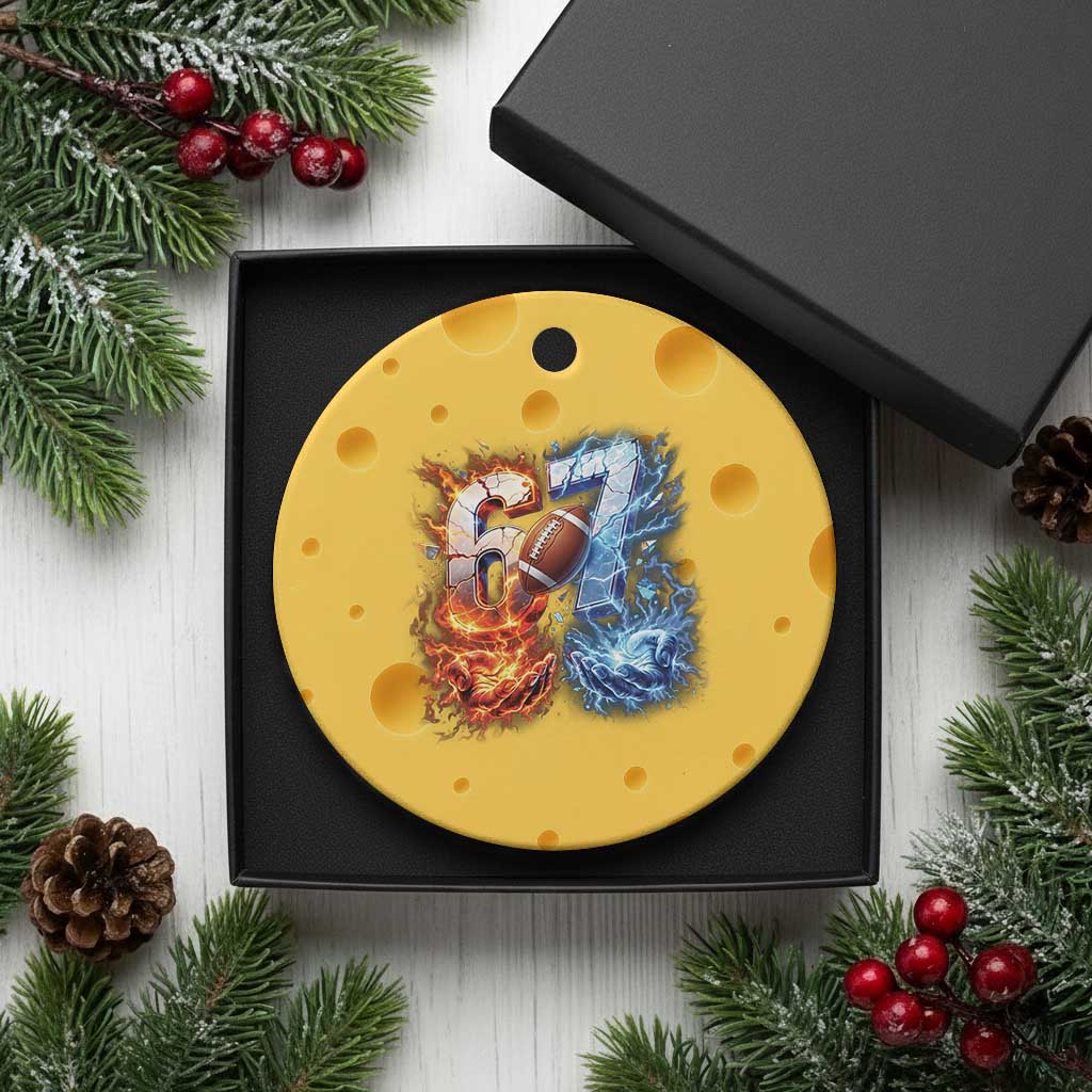 American Football Six Seven Meme Ceramic Ornament Funny Gen Alpha Slang Gift TS12 1pc Yellow Cheese Print Your Wear