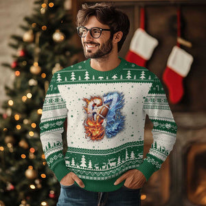 American Football Six Seven Meme Ugly Christmas Sweater Funny Gen Alpha Slang Gift TS12 Beige Green Print Your Wear