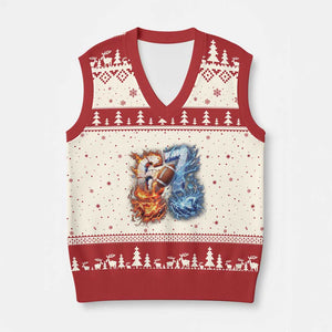 American Football Six Seven Meme V-Neck Knit Sweater Vest Funny Gen Alpha Slang Gift TS12 Beige Red Print Your Wear