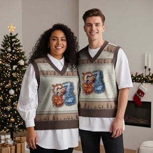 American Football Six Seven Meme V-Neck Knit Sweater Vest Funny Gen Alpha Slang Gift TS12 Mocha Mousse Print Your Wear