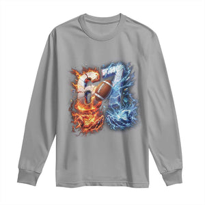 American Football Six Seven Meme Long Sleeve Shirt Funny Gen Alpha Slang Gift TS12 Sport Gray Print Your Wear