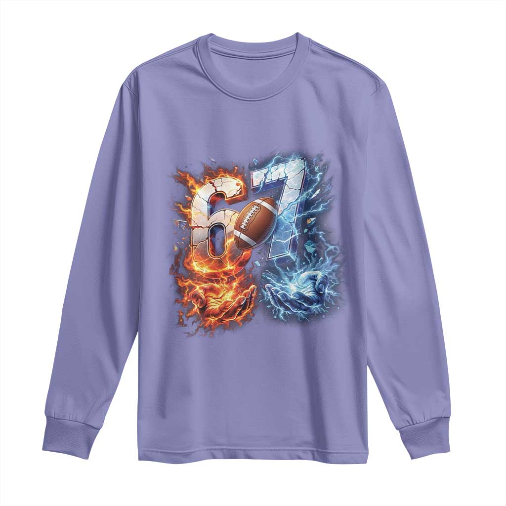 American Football Six Seven Meme Long Sleeve Shirt Funny Gen Alpha Slang Gift TS12 Violet Print Your Wear