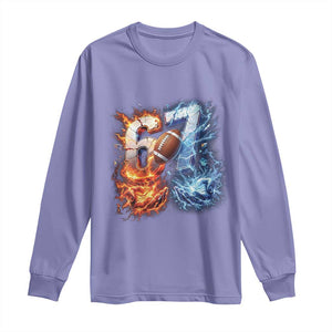 American Football Six Seven Meme Long Sleeve Shirt Funny Gen Alpha Slang Gift TS12 Violet Print Your Wear