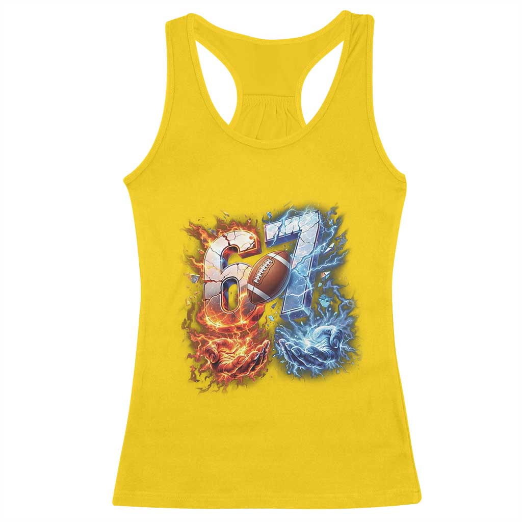 American Football Six Seven Meme Racerback Tank Top Funny Gen Alpha Slang Gift TS12 Daisy Print Your Wear