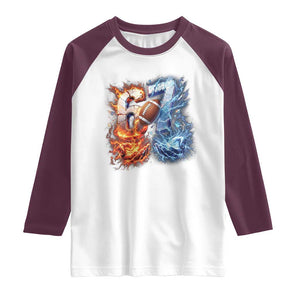 American Football Six Seven Meme Raglan Shirt Funny Gen Alpha Slang Gift TS12 White Maroon Print Your Wear