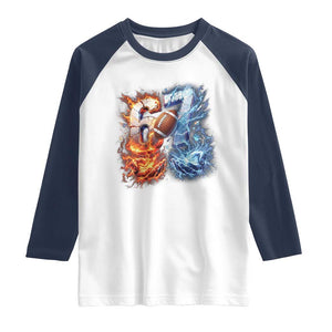 American Football Six Seven Meme Raglan Shirt Funny Gen Alpha Slang Gift TS12 White Navy Print Your Wear
