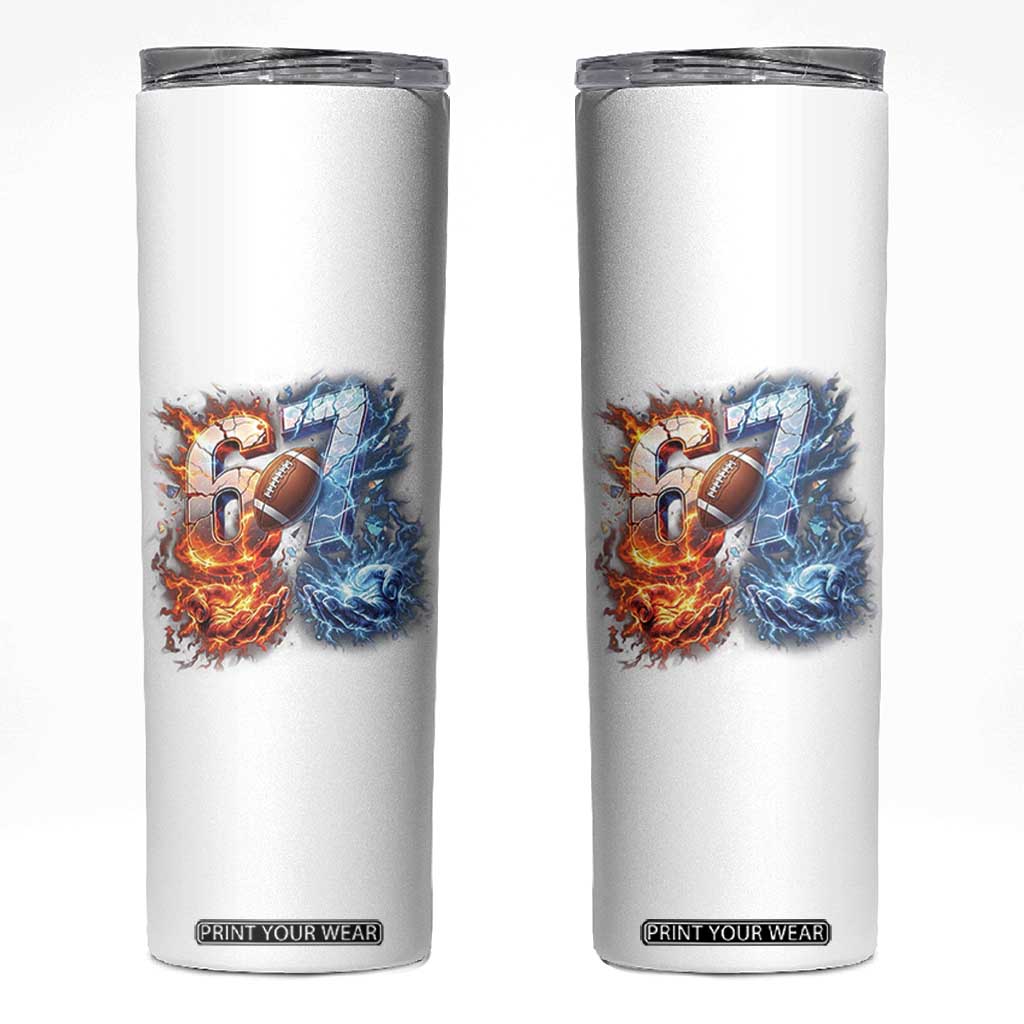 American Football Six Seven Meme Skinny Tumbler Funny Gen Alpha Slang Gift TS12 White Print Your Wear