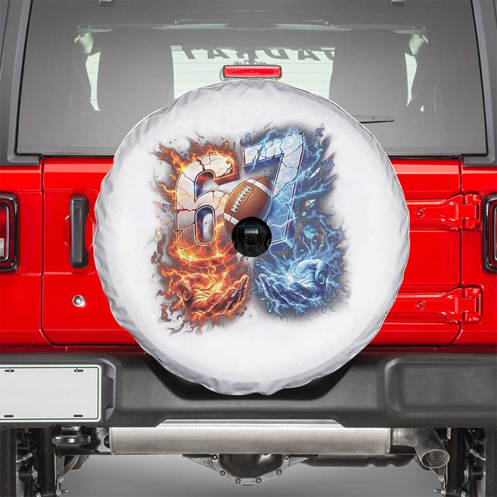American Football Six Seven Meme Spare Tire Cover Funny Gen Alpha Slang Gift TS12 White Print Your Wear