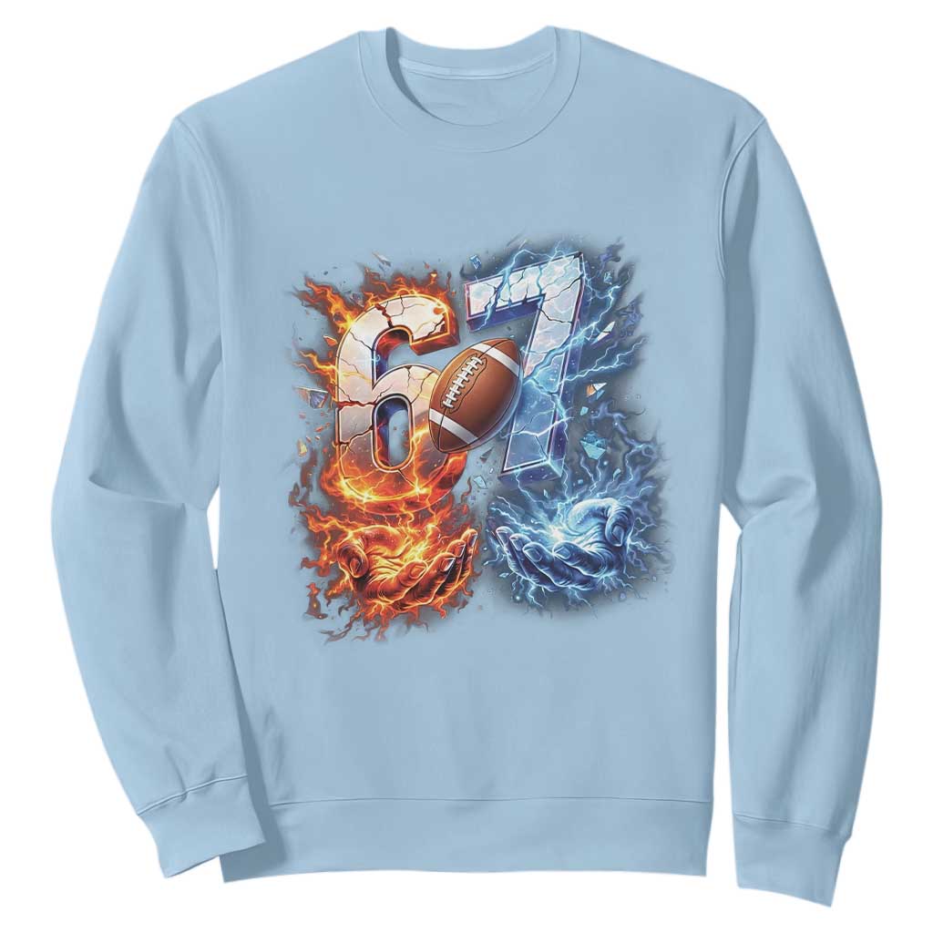 American Football Six Seven Meme Sweatshirt Funny Gen Alpha Slang Gift TS12 Light Blue Print Your Wear