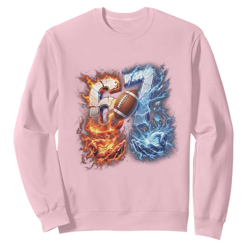 American Football Six Seven Meme Sweatshirt Funny Gen Alpha Slang Gift TS12 Light Pink Print Your Wear