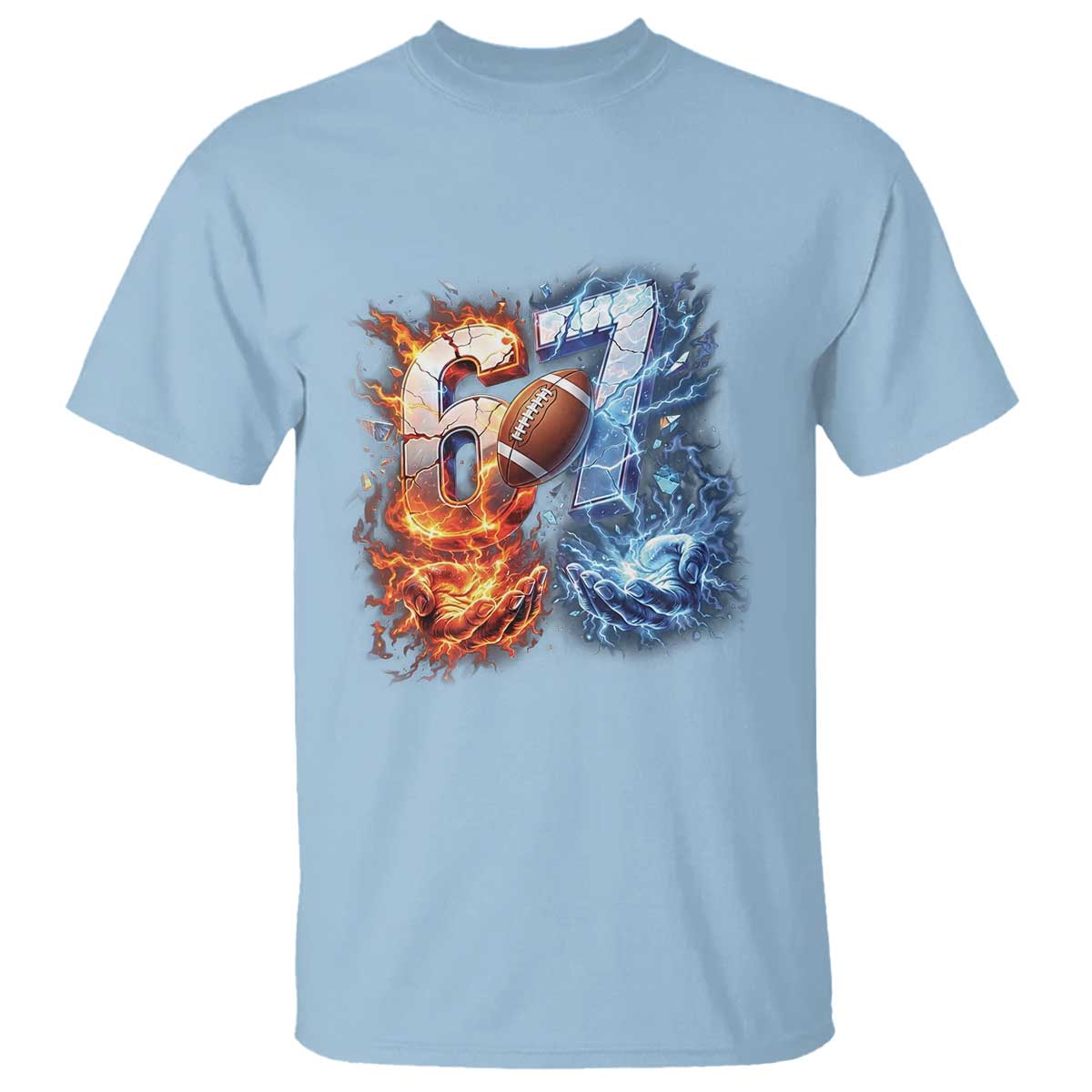 American Football Six Seven Meme T Shirt Funny Gen Alpha Slang Gift TS12 Light Blue Print Your Wear