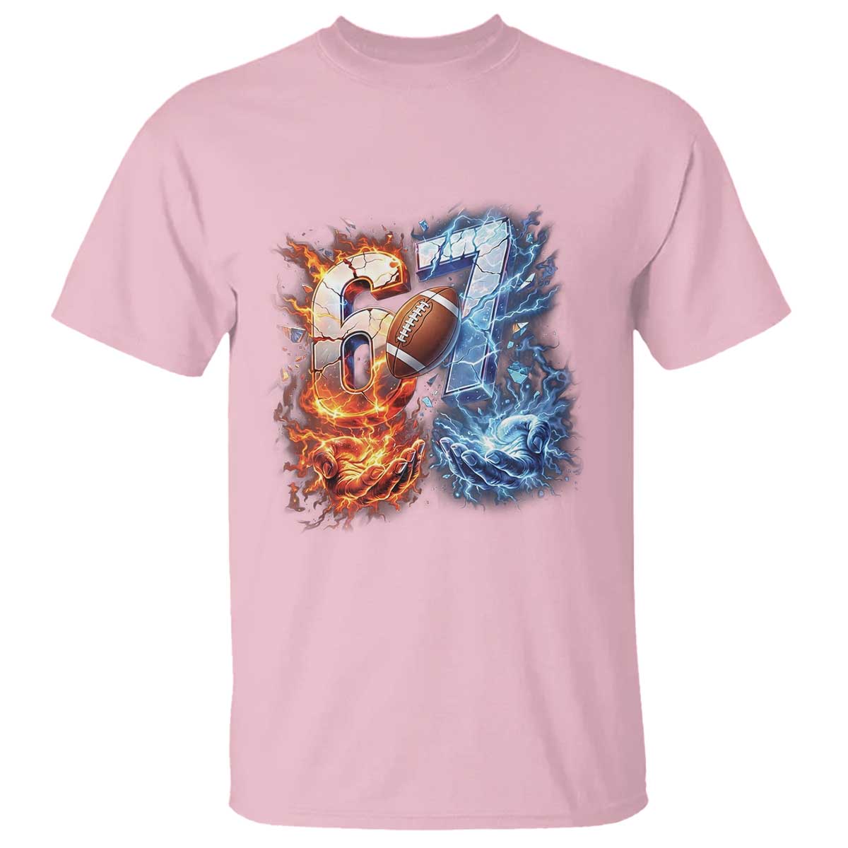 American Football Six Seven Meme T Shirt Funny Gen Alpha Slang Gift TS12 Light Pink Print Your Wear