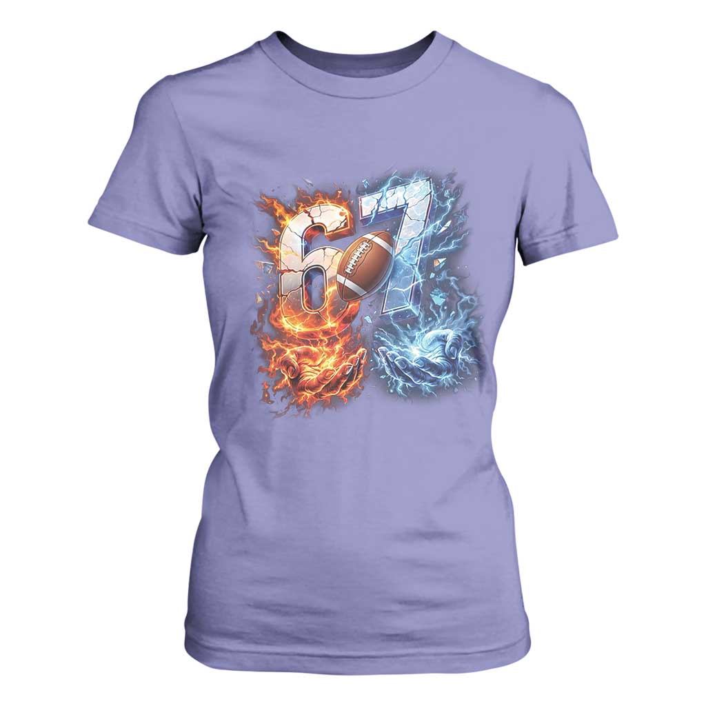 American Football Six Seven Meme T Shirt For Women Funny Gen Alpha Slang Gift TS12 Violet Print Your Wear