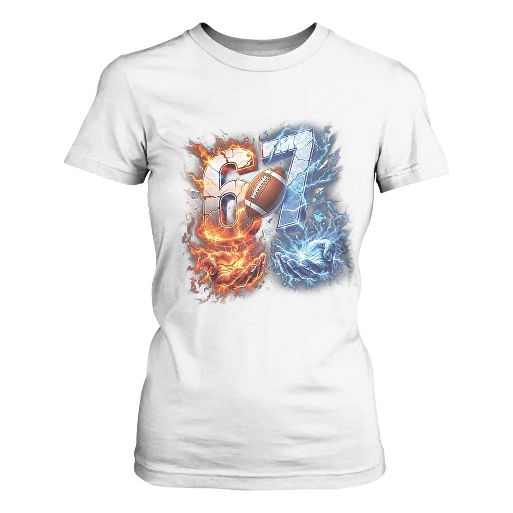 American Football Six Seven Meme T Shirt For Women Funny Gen Alpha Slang Gift TS12 White Print Your Wear