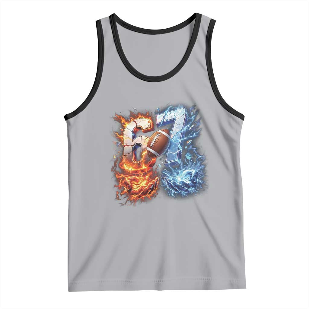 American Football Six Seven Meme Tank Top Funny Gen Alpha Slang Gift TS12 Athletic Heather Black Print Your Wear