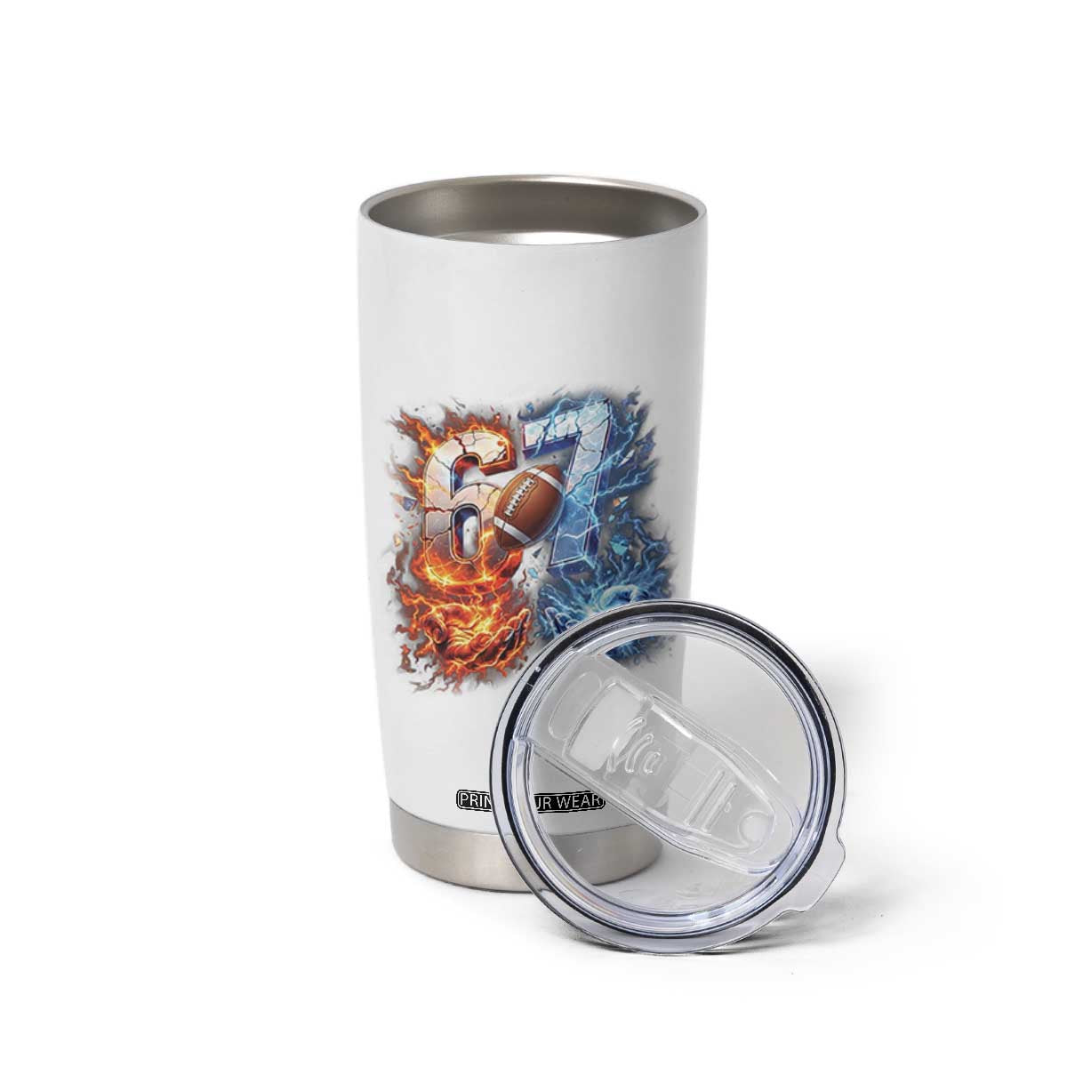 American Football Six Seven Meme Tumbler Cup Funny Gen Alpha Slang Gift TS12 Print Your Wear