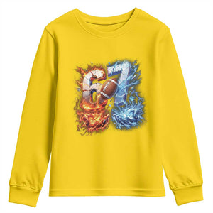 American Football Six Seven Meme Youth Sweatshirt Funny Gen Alpha Slang Gift TS12 Daisy Print Your Wear