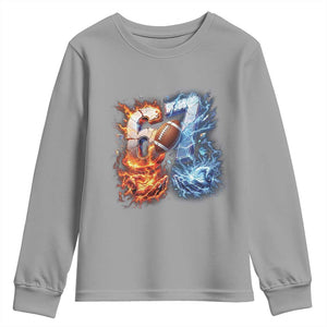 American Football Six Seven Meme Youth Sweatshirt Funny Gen Alpha Slang Gift TS12 Sport Gray Print Your Wear