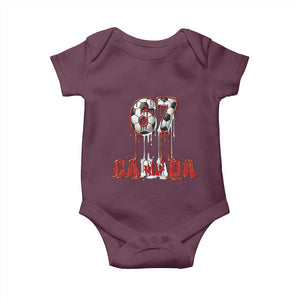 Funny Canada Soccer 67 Meme Baby Onesie Canadian Soccer Lovers TS12 Maroon Print Your Wear