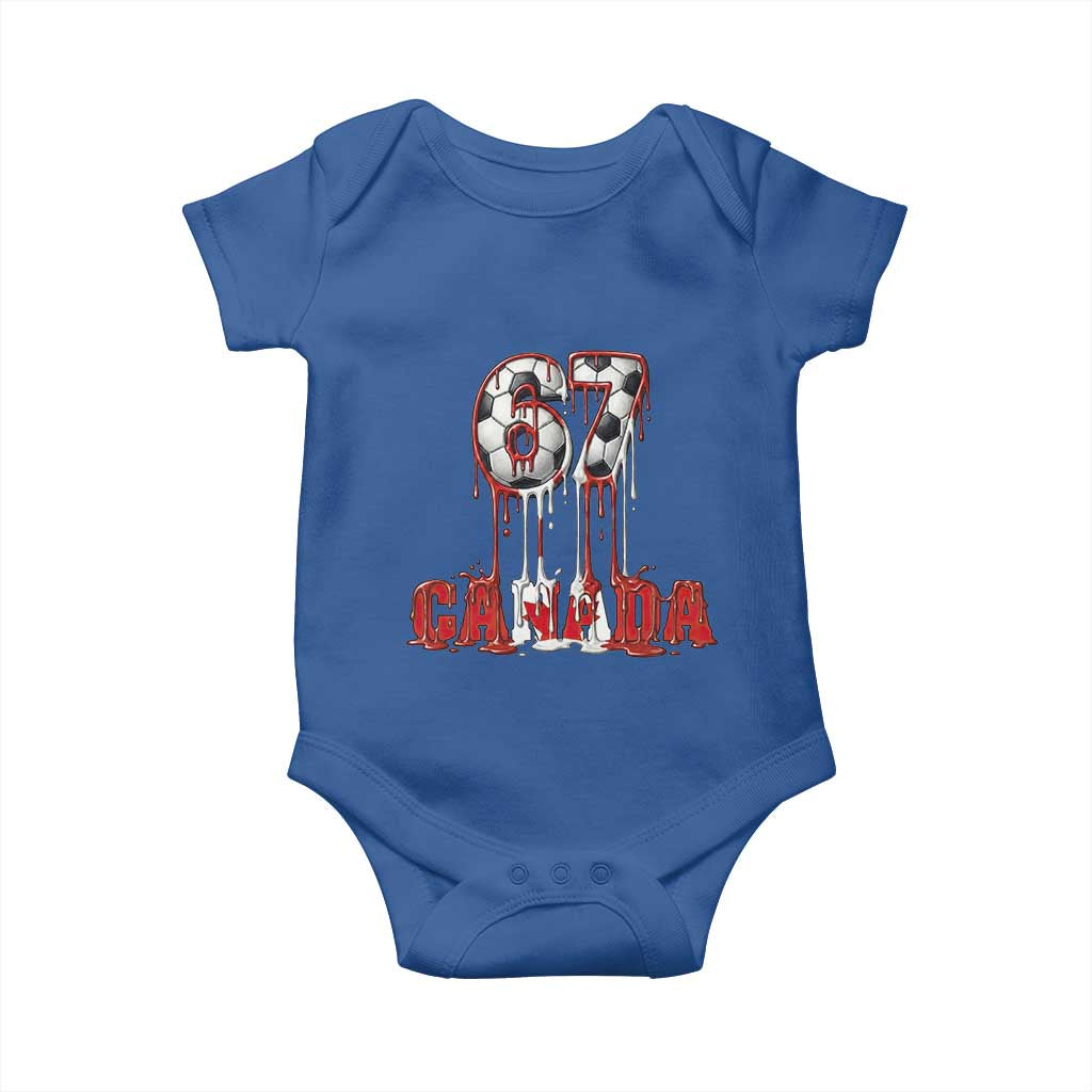 Funny Canada Soccer 67 Meme Baby Onesie Canadian Soccer Lovers TS12 Royal Blue Print Your Wear