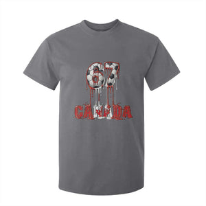 Funny Canada Soccer 67 Meme T Shirt For Kid Canadian Soccer Lovers TS12 Charcoal Print Your Wear