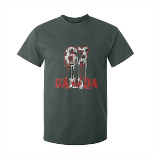 Funny Canada Soccer 67 Meme T Shirt For Kid Canadian Soccer Lovers TS12 Dark Forest Green Print Your Wear