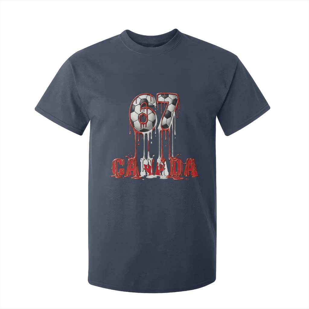 Funny Canada Soccer 67 Meme T Shirt For Kid Canadian Soccer Lovers TS12 Navy Print Your Wear