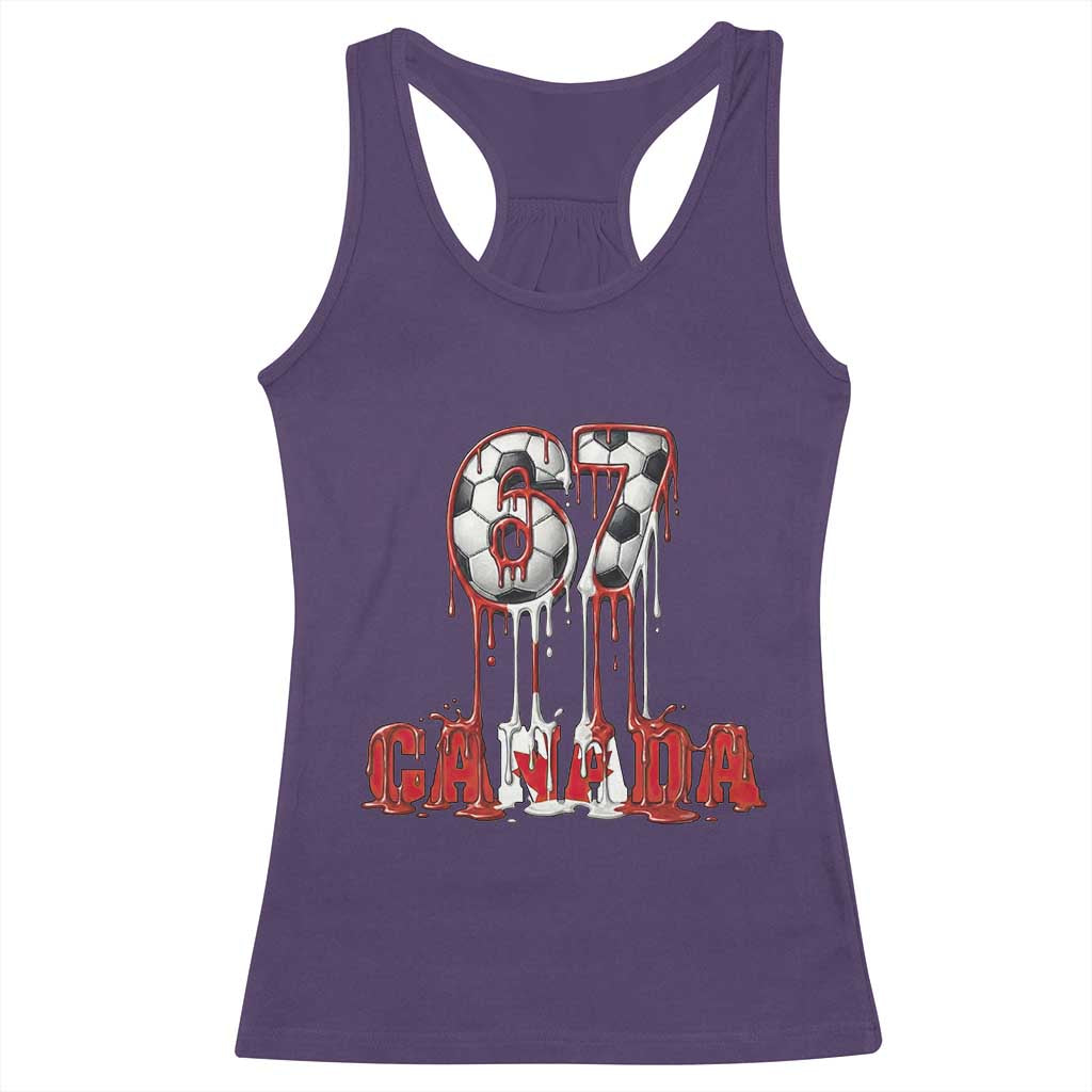 Funny Canada Soccer 67 Meme Racerback Tank Top Canadian Soccer Lovers TS12 Purple Print Your Wear