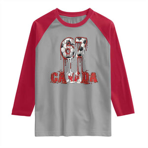 Funny Canada Soccer 67 Meme Raglan Shirt Canadian Soccer Lovers TS12 Sport Gray Red Print Your Wear