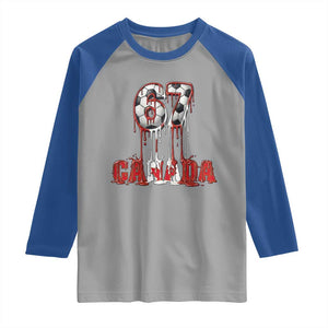 Funny Canada Soccer 67 Meme Raglan Shirt Canadian Soccer Lovers TS12 Sport Gray Royal Print Your Wear