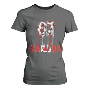 Funny Canada Soccer 67 Meme T Shirt For Women Canadian Soccer Lovers TS12 Dark Heather Print Your Wear