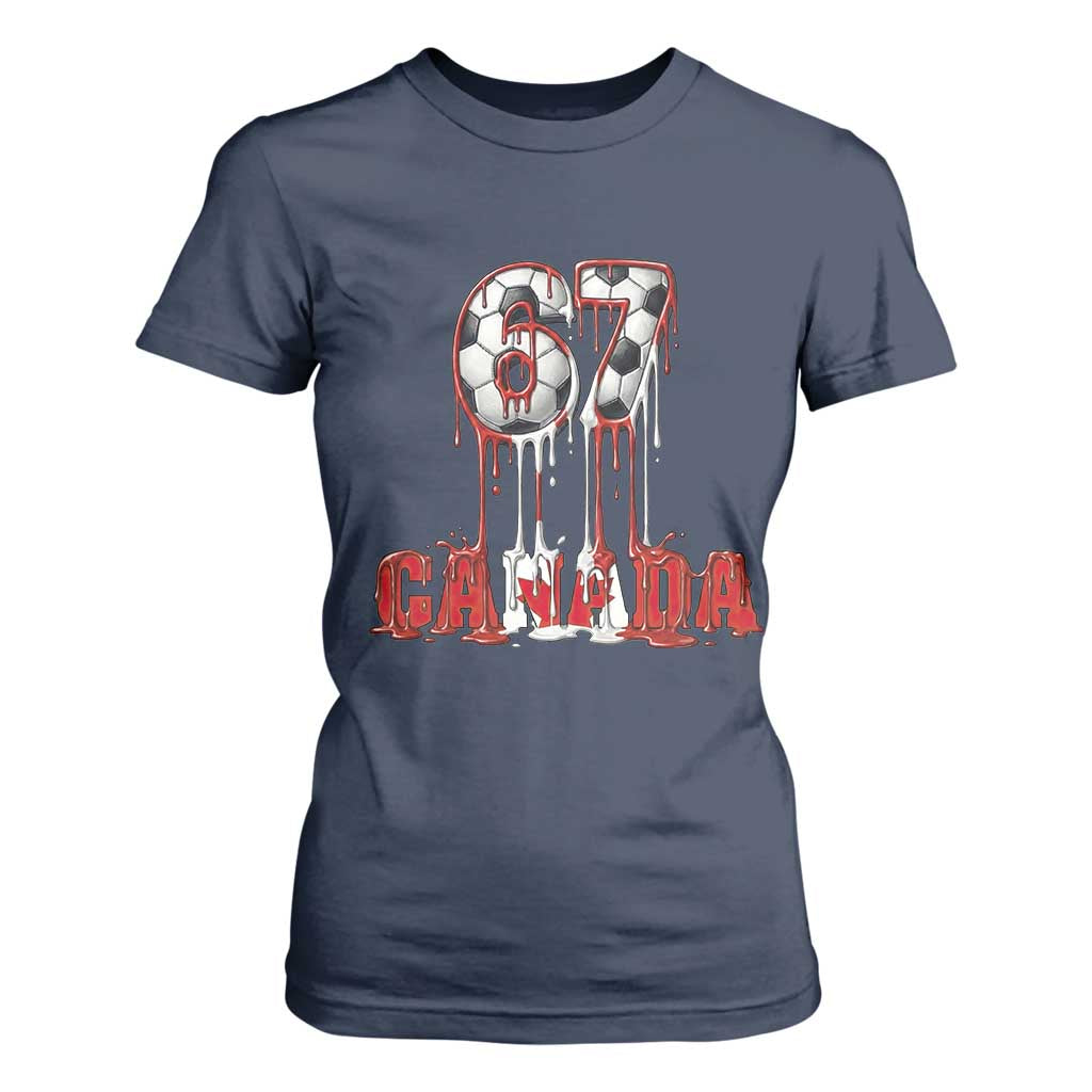 Funny Canada Soccer 67 Meme T Shirt For Women Canadian Soccer Lovers TS12 Navy Print Your Wear