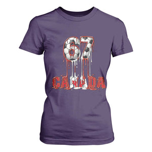Funny Canada Soccer 67 Meme T Shirt For Women Canadian Soccer Lovers TS12 Purple Print Your Wear