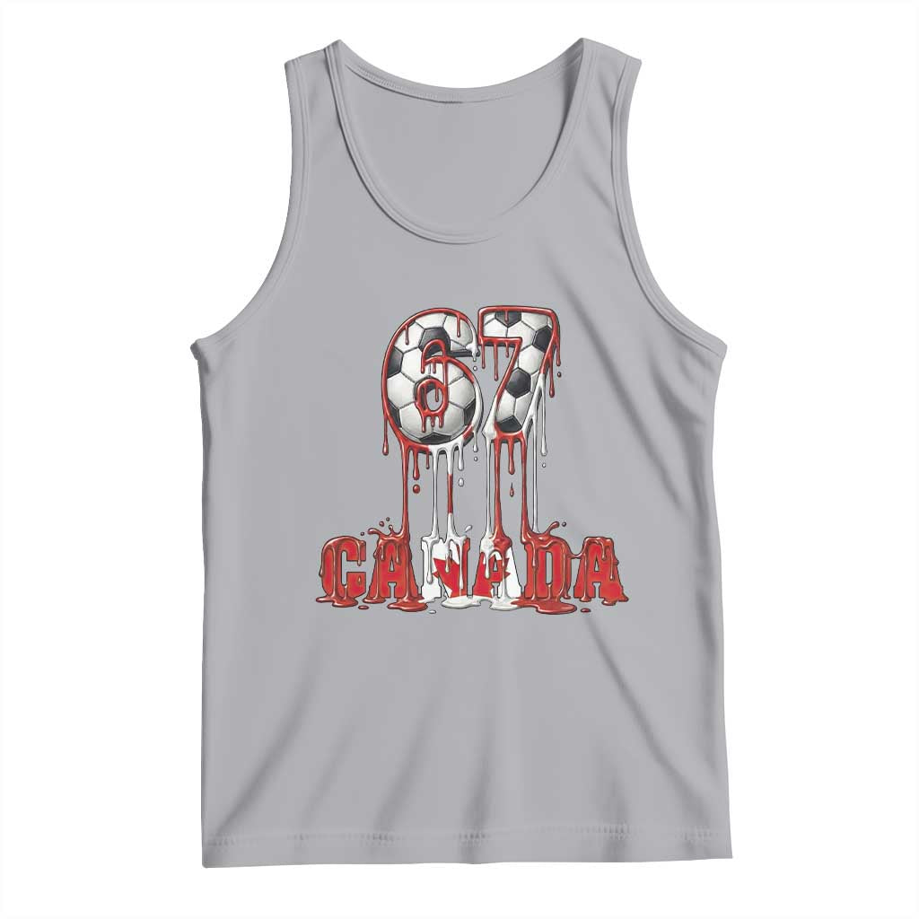 Funny Canada Soccer 67 Meme Tank Top Canadian Soccer Lovers TS12 Athletic Heather Print Your Wear