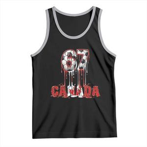 Funny Canada Soccer 67 Meme Tank Top Canadian Soccer Lovers TS12 Black Athletic Heather Print Your Wear