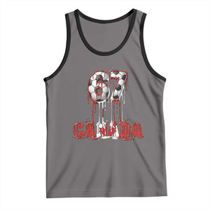 Funny Canada Soccer 67 Meme Tank Top Canadian Soccer Lovers TS12 Deep Heather Black Print Your Wear