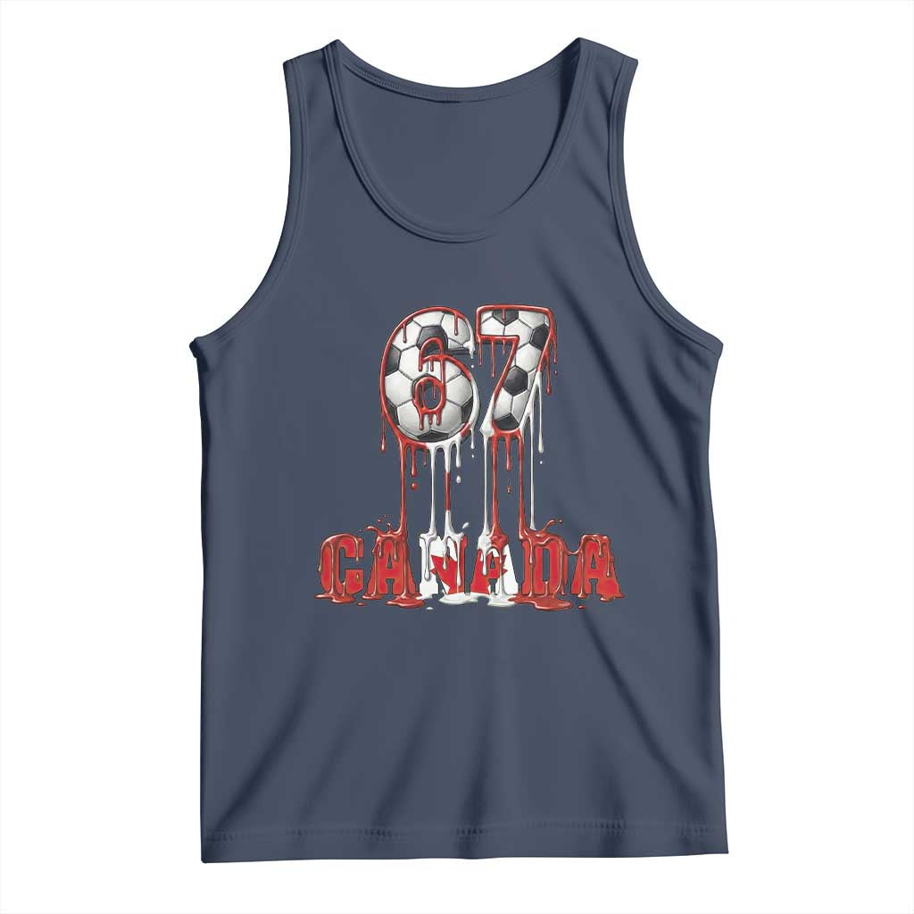 Funny Canada Soccer 67 Meme Tank Top Canadian Soccer Lovers TS12 Navy Print Your Wear