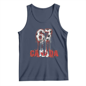 Funny Canada Soccer 67 Meme Tank Top Canadian Soccer Lovers TS12 Navy Print Your Wear