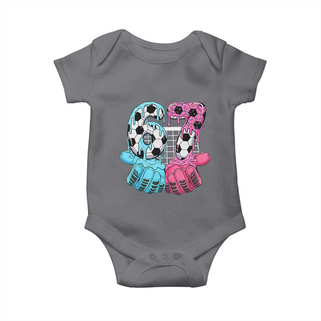Drip Soccer Six Seven Meme Baby Onesie Funny Gen Alpha Slang TS12 Charcoal Print Your Wear