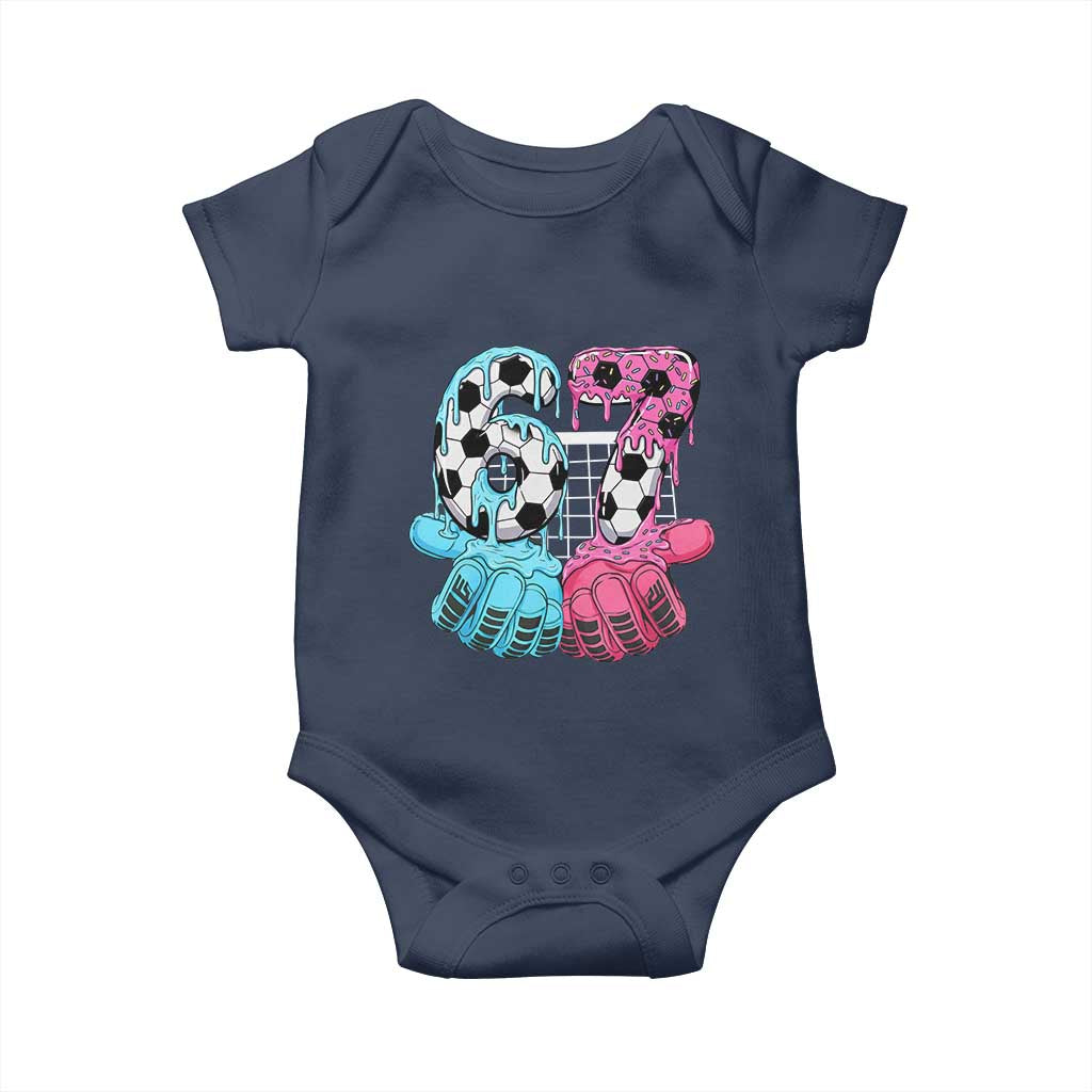 Drip Soccer Six Seven Meme Baby Onesie Funny Gen Alpha Slang TS12 Navy Print Your Wear