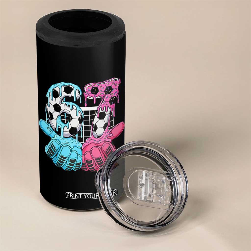Drip Soccer Six Seven Meme 4 in 1 Can Cooler Tumbler Funny Gen Alpha Slang TS12 Print Your Wear