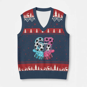 Drip Soccer Six Seven Meme V-Neck Knit Sweater Vest Funny Gen Alpha Slang TS12 Navy Red Print Your Wear